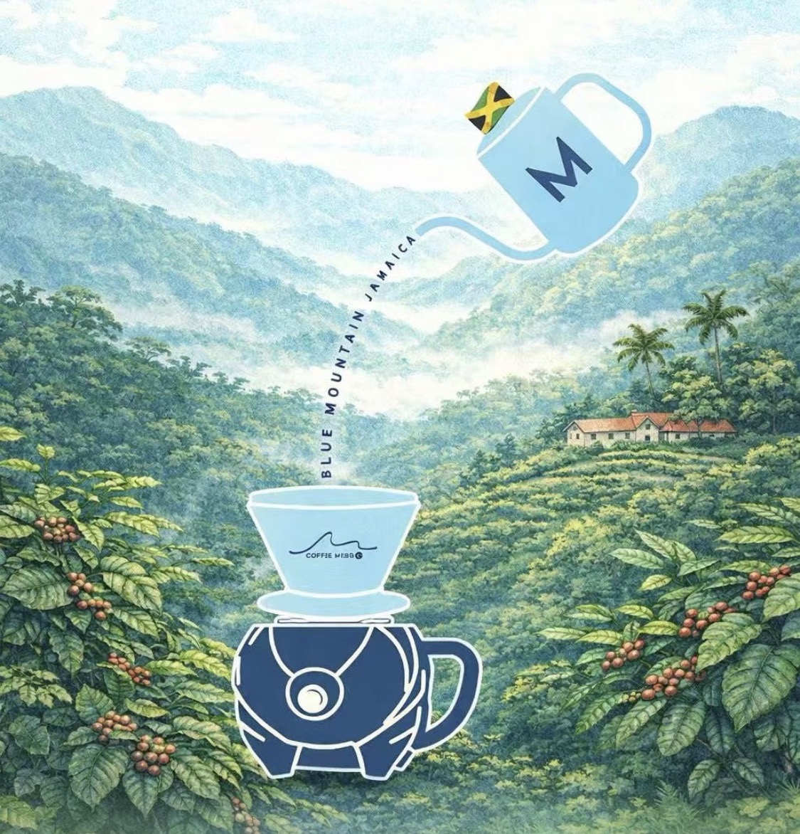 牙买加蓝山与 Coffee Mengo 雕塑